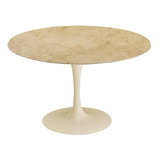 Mesa Saarinen Jantar Redonda Crema Marfil 1,07d X 75h