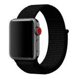 Pulseira Nylon Loop Sport Preto-absoluto Compatível Com Apple Watch 38/40/41mm