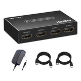 Adaptador Splitter Divisor De Multi Entrada Hdmi 4 Salidas