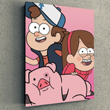 Cuadro De Serie Gravity Falls Dipper Mabel P  30 X 40 X 4 Cm