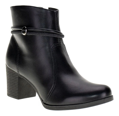 Bota Coturno Dakota Ankle Boot Salto Grosso G9641 Preto