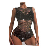 Bodys Vestidos Catsuit Red Y Brillos Strass Importados 