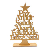 Arvore De Natal Decorativa Com Palavras Em Mdf Modelo 1