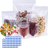 100 Bolsa Stand Up Pouch Con Cierre Transparente De 1000 Grs