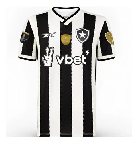 Camisa Botafogo Com Patrocínio E Patchs Final Libertadores