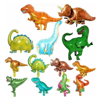 Pack De 20 Globos Metalizados De Dinosaurios Para Fiesta De Cumpleaños, Kit De Decoración Con Globos De Dinosaurios Para Fiesta De Cumpleaños Verde