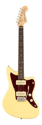 Guitarra Eléctrica Fender American Performer Jazzmaster De Aliso Vintage White Uretano Satin Con Diapasón De Palo De Rosa