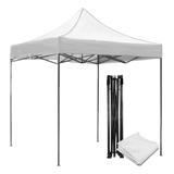 Carpa Con Toldo Plegable De Lona Para Jardín Y Exterior 2x2m Color Blanco