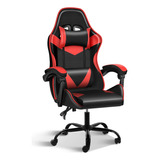 Yssoa Silla Gaming Barata, Negro/rojo