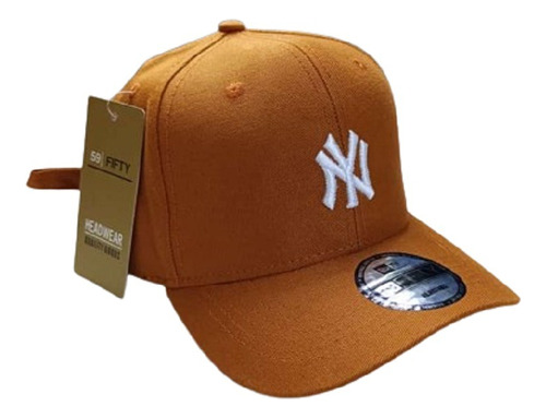 Gorra Ny New York Marron Suela Visera Curva Ajustable