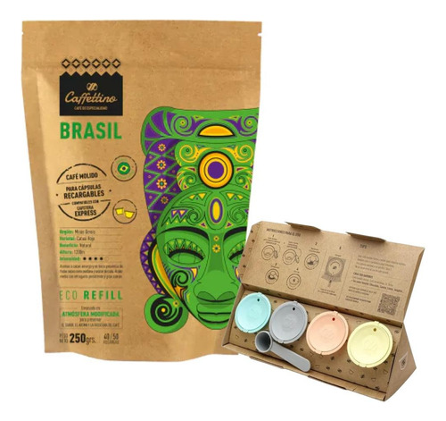 Pack 4 Capsulas Recargables Dolce Gusto + Cafe Molido Brasil