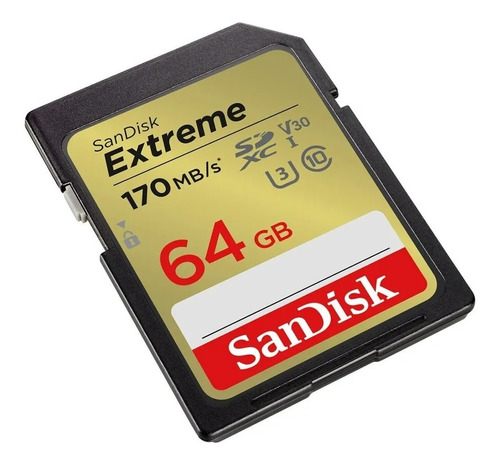 Cartão 64gb Sandisk Extreme Sdxc 4k Para Camera Canon Sony