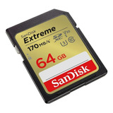 Cartão 64gb Sandisk Extreme Sdxc 4k Para Camera Canon Sony