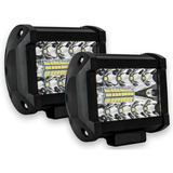 2pz Faros Auxiliares Dually 20 Led Luz Blanca Fija + Estrobo