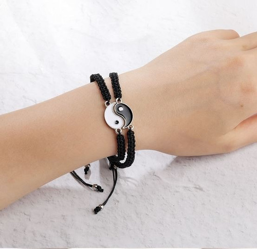 Par Pulseras Manillas Yin Yang Parejas Hombre Mujer Amigos