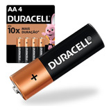 Pilhas Alcalina Aa 4 Unidades Duracell