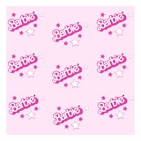 Papel De Parede Baby Temático Barbie Logotipo - 3,00x0,50m