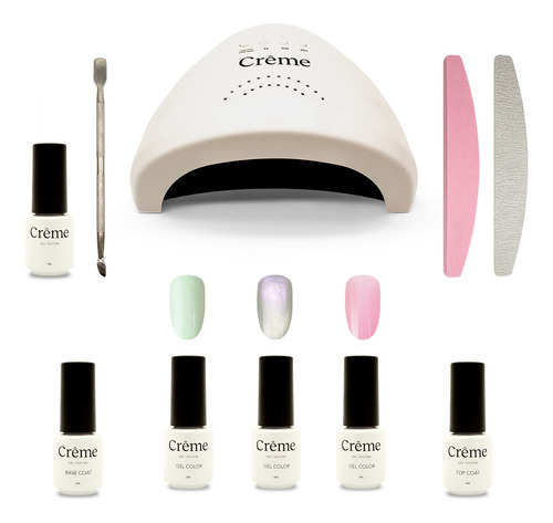 Kit Gelish Esmaltes Para Uñas Lampara Led Uv Profesional 48w