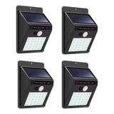 Kit 4 Lampara Led Panel Solar Exterior 20 Led Sensor Movimie