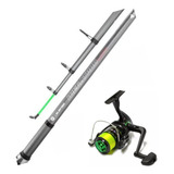 Combo Surfish Caña Megatron + Reel Pesca De Mar 180g Grafito