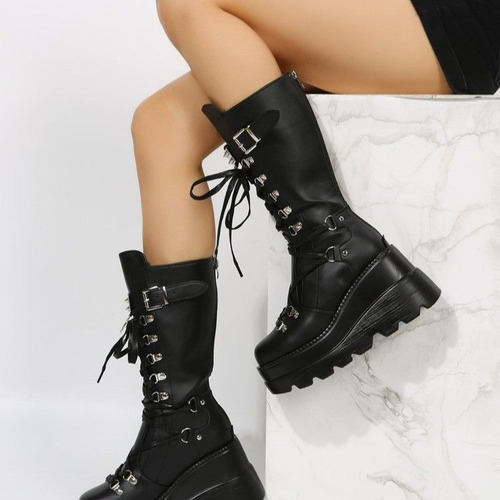 Botas Estilo Gótico Estilo Punk Demonia Shoes Para Mujer