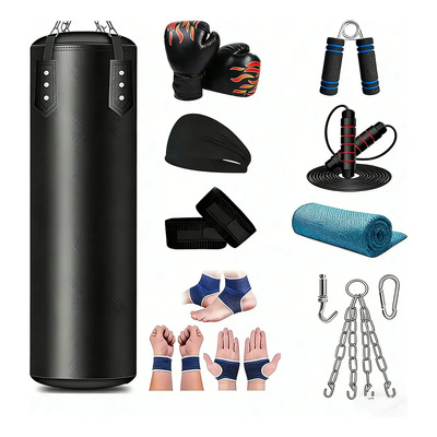 Saco De Boxeo Profesional 13piezas Costal De Box Con Guantes Negro | Envío gratis
