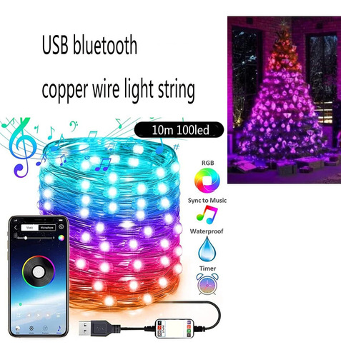10 M Luces Bluetooth Decoran El Árbol De Navidad Vacaciones