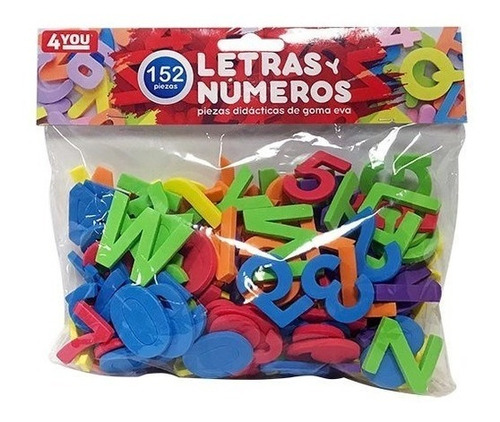 Letras Y Numeros Goma Eva 152 Piezas Juego Niños Aprender