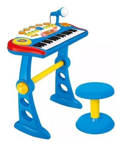 Karaoke Piano Organeta Juguete Con Microfono Y Silla