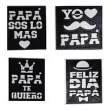 Set De 4 Stencil Dia Del Padre Para Cookies Y Artesanias 