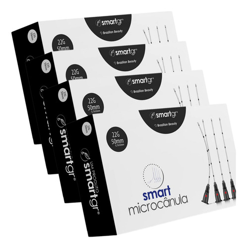 Kit 4 Smart Gr Caixa 10 Unid Smart Micro Cânula 22g X 50mm