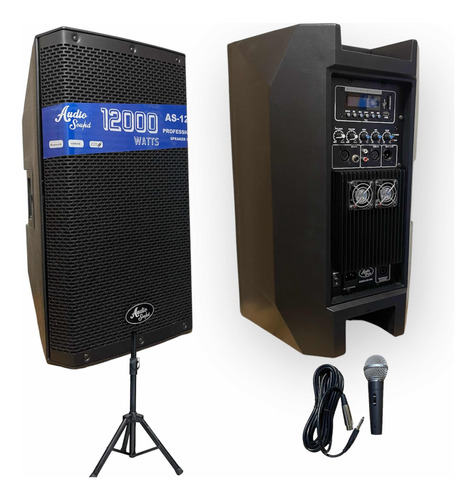 Cabina Activa 12 Audio Sound As-1200+ Base Y Mic Profesional