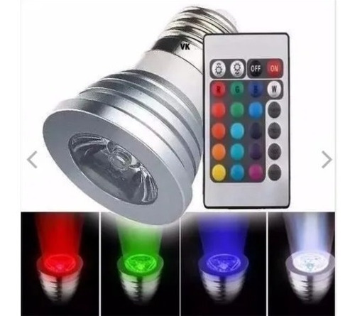 7 Lampadas Led Rgb 9w Croica E27 Decoraçao Cromoterapia