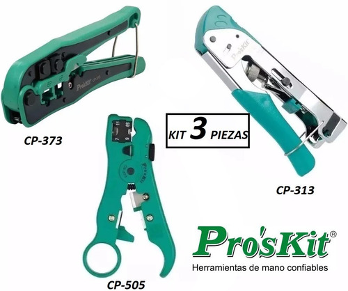 Kit Proskit Cp-313 + Pela Cable Cp-505 + Crimpeadora Cp-373