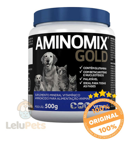 Suplemento Vitamínico Aminomix Gold Vetnil 500grs