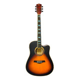 Guitarra Electroacústica Ayson Bl380 Para Diestros Sunburst Palo De Rosa Mate