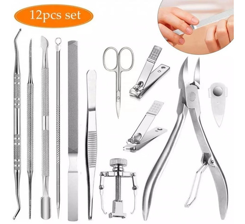 Kit D 12 Herramientas D Pedicura, Podología Y Uñas Encarnada