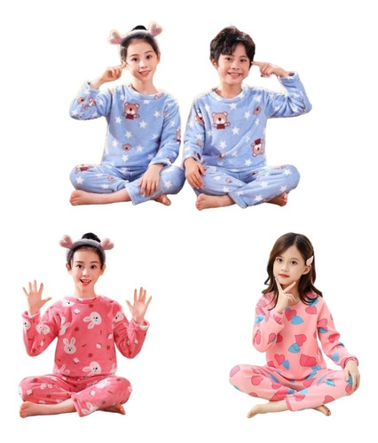 10 Pijama Polar Infantil Calientita Por Tallas Diseños 