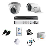 Cctv Hikvision Kit Dvr 8ch + 4 Cám +disco Duro + Accesorios