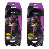 Kit 2 Cabos Microfone Xlr  Santo Angelo Ninja Lw 15ft /4.57m