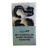 Set 12 Argollas Acero Negras Standard