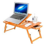 Mesa De Cama Bamboo Base Enfriadora Para Laptop 2 Ventilador
