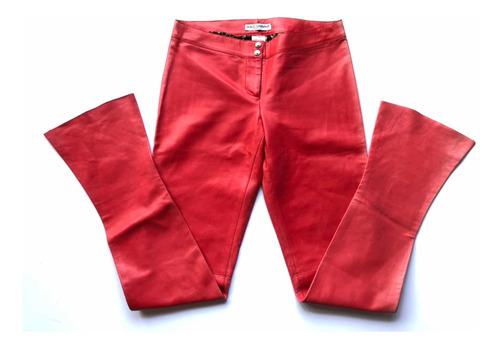 Pantalón Cuero De Oveja Dolce & Gabbana Mujer Rojo