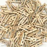 50 Mini Brochecitos Broches Madera Natural 2,5 .a 3cm Aprox