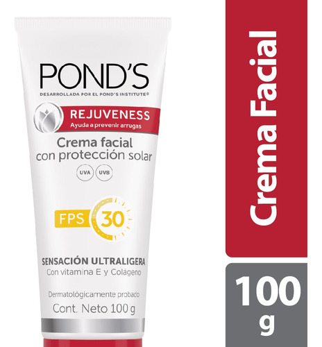Crema Facial Ponds Rejuveness Proteccion Solar Fps 30 X 100g