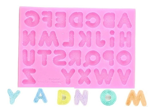 Molde Silicona Letras Abc Fondant Porcelana Repostería