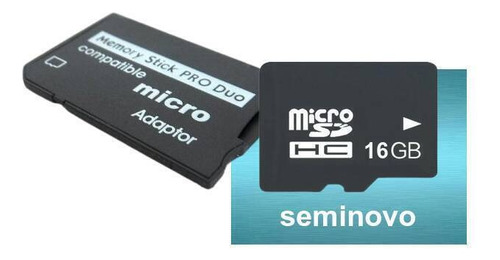 Memory Stick Pro Duo Adaptador + Cartão 16gb / Psp Sony