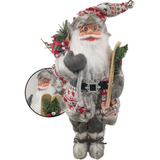 Boneco Papai Noel Natal 45cm Ski Roupa Natalino