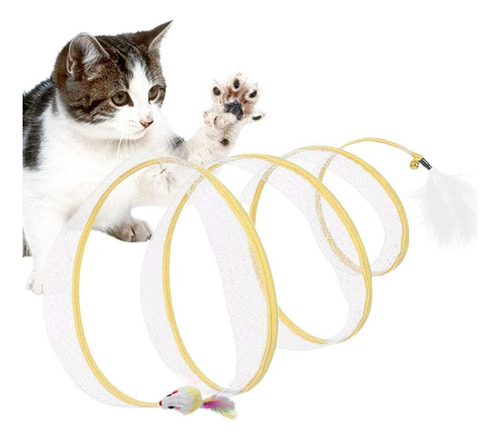 Brinquedo Túnel Mola Interativo Para Gatos Dobrável Flexível Cor Sortida