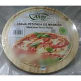 Tábua Para Frios, Pizzas, Legumes De Madeira Redonda 25 Cm